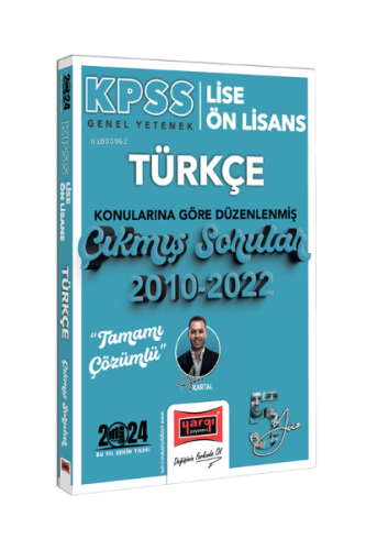 2024 KPSS Lise Ön Lisans Türkçe Konularına Göre Düzenlenmiş 2010-2022 