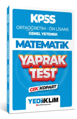 2024 KPSS Ortaöğretim - Ön Lisans Genel Yetenek Matematik Çek Kopart Y