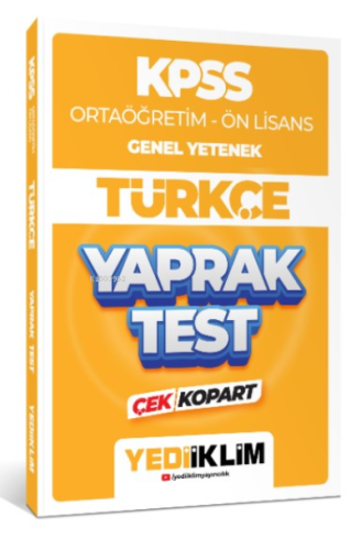 2024 KPSS Ortaöğretim - Ön Lisans Genel Yetenek Türkçe Çek Kopart Yapr