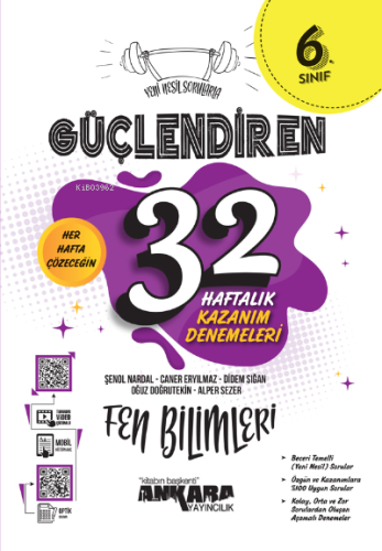 6. Sınıf Güçlendiren 32 Haftalık Fen Bilimleri Kazanım Denemeleri