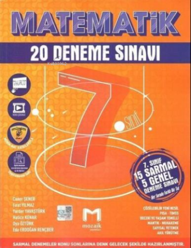 7.Sınıf Mozaik Deneme 20Li Matematik - 2023