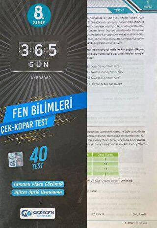 8.Sınıf Fen Bilimleri Çek Kopar Yaprak Test (Yeni)