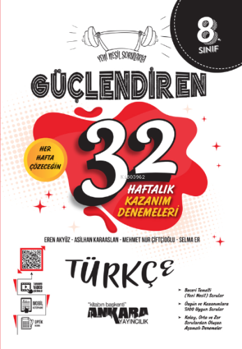 8. Sınıf Güçlendiren 32 Haftalık Türkçe Kazanım Denemeleri