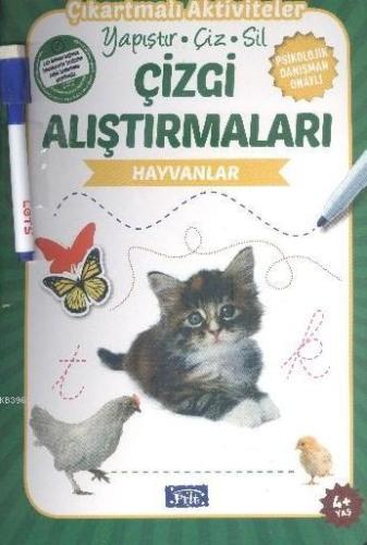 Çizgi Alıştırmaları - Hayvanlar; Yapıştır - Çiz - Sil