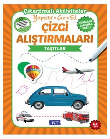 Çizgi Alıştırmaları - Taşıtlar; Yapıştır - Çiz - Sil