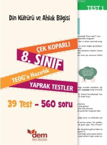 Din Kültürü ve Ahlak Bilgisi 8. Sınıf Teog'a Hazırlık Yaprak Testler; 