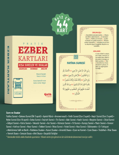 Kısa Sureler ve Dualar;Ezber Kartları