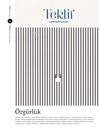 Teklif 3. Sayı;2 Aylık Düşünce Dergisi